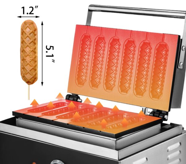 Hot-dog gofrisütő gép – tapadásmentes – 1500W