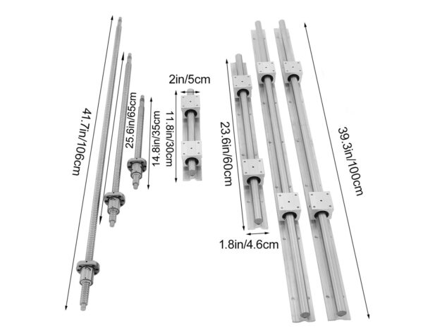 Lineáris vezeték, vezetősín – 2x SBR20