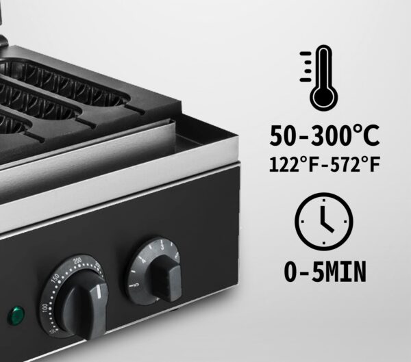 Hot-dog gofrisütő gép – tapadásmentes – 1500W