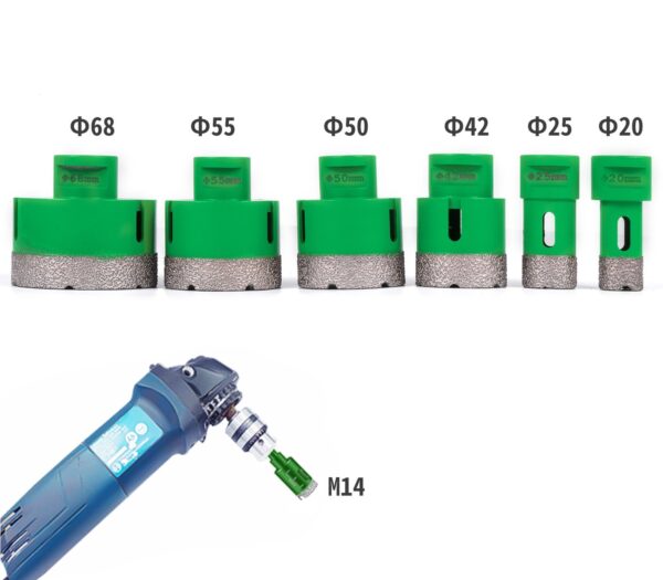 Gyémánt körkivágó, lyukfűrész készlet – 20/25/42/50/55/68mm – M14