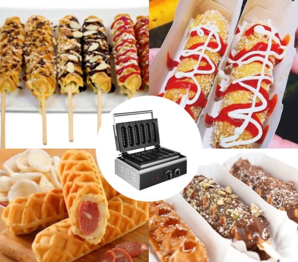 Hot-dog gofrisütő gép – tapadásmentes – 1500W