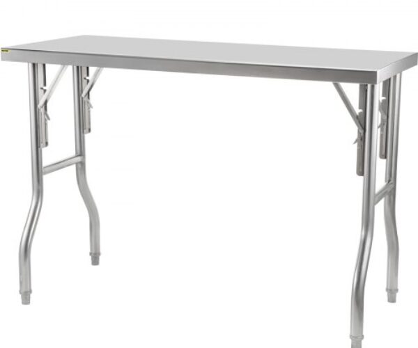 Ipari Összecsukható Munkaasztal Rozsdamentes Acél 1200×600 mm