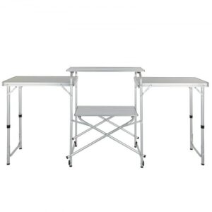 Alumínium Kemping Konyhaasztal 3 Szekrény m