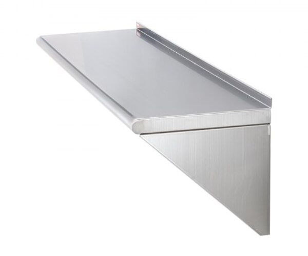Rozsdamentes Acél Polc Konzolokkal 457×1219 mm