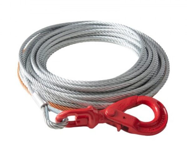 Horganyzott Acél Csörlőkábel Forgóhoroggal 9.5 mm x 15 m