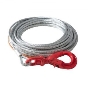 Horganyzott Acél Csörlőkábel Forgóhoroggal 9.5 mm x 30 m 68 kN