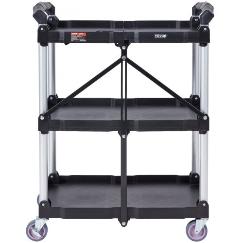 Összecsukható Műanyag Kocsi Zárható Kerekekkel 650 mm x 390 mm x 830 mm - Image 4