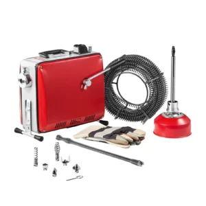 Csőtisztító Gép – 400W, 1400RPM, 25.4 m Tisztítókábel Készlettel