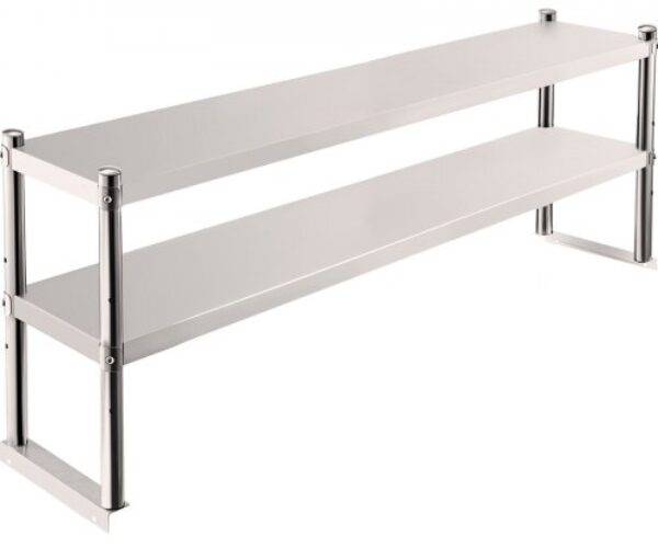 Dupla Kétszintes Rozsdamentes Acél Polc 1524×305 mm