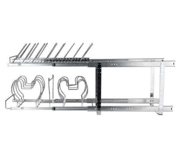 Kihúzható Két Szintes Edényrács Acél 305mm