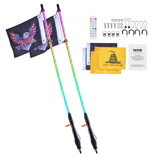 LED Ostorfény Spirál Antennalámpa Távirányítóval 1,22m - Image 3