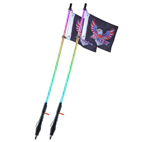 LED Ostorfény Spirál Antennalámpa Távirányítóval 1,22m - Image 4