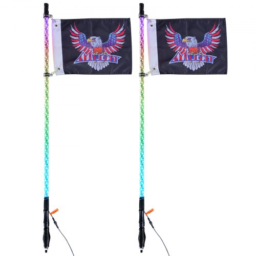 LED Ostorfény Spirál Antennalámpa Távirányítóval 1,22m - Image 5