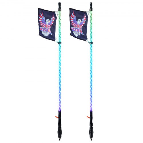 LED Ostorfény Spirál Antennalámpa Távirányítóval 1