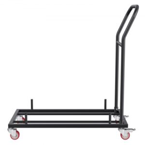 Összecsukható Székállvány Kocsi 12 Szék Fekete