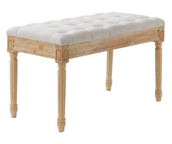 Osztott Kárpitozott Pad Gumifa Lábakkal Bézs 406mm