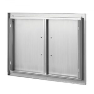 Rozsdamentes Acél BBQ Konyhaajtó Dupla 711x482 mm