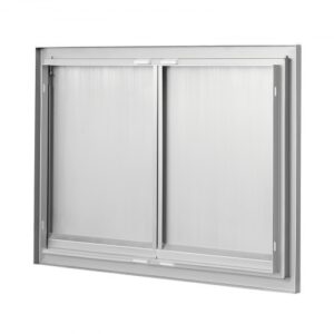 Rozsdamentes Acél BBQ Konyhaajtó Dupla 762x532 mm