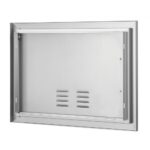 Rozsdamentes Acél BBQ Konyhaajtó Szellőzőkkel 610x432 mm