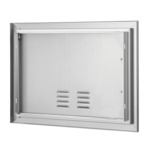 Rozsdamentes Acél BBQ Konyhaajtó Szellőzőkkel 610x432 mm