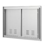 Rozsdamentes Acél BBQ Konyhaajtó Szellőzőkkel 762x533 mm