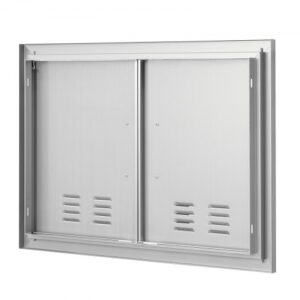 Rozsdamentes Acél BBQ Konyhaajtó Szellőzőkkel 762x533 mm