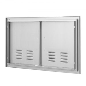 Rozsdamentes Acél BBQ Konyhaajtó Szellőzővel 914x534 mm