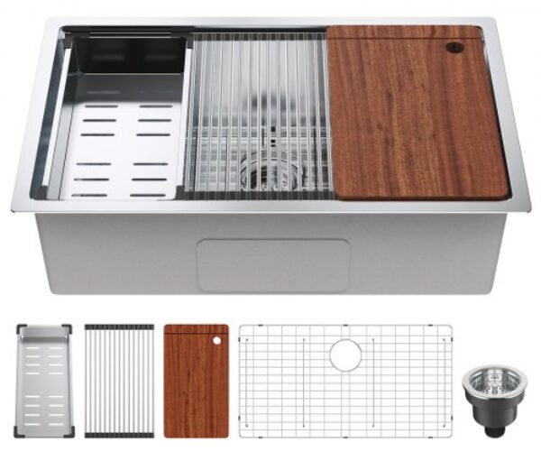 Rozsdamentes Acél Behúzható Mosogató 762 mm