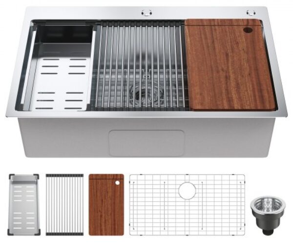 Rozsdamentes Acél Behúzható Mosogató 838 mm