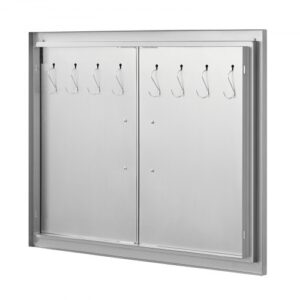 Rozsdamentes Acél Dupla Konyhaajtó Fogantyúkkal 787x609 mm