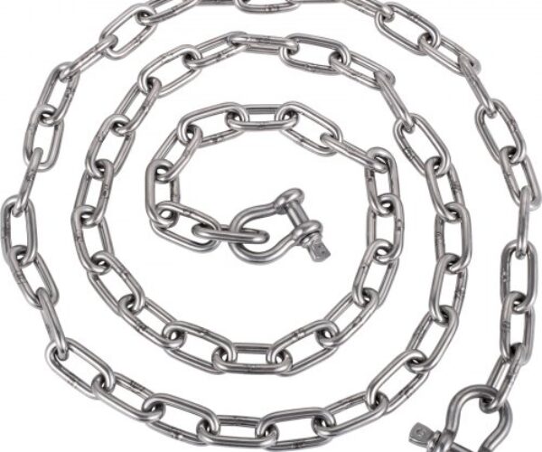 Rozsdamentes Acél Horgonylánc Kengyel Bilincs 6,35 mm x 6 m