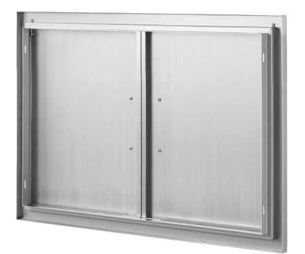 Rozsdamentes Acél Konyhaajtó Dupla Fogantyúval 838×558 mm