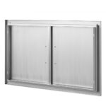 Rozsdamentes Acél Konyhaajtó Dupla Fogantyúval 915x533 mm