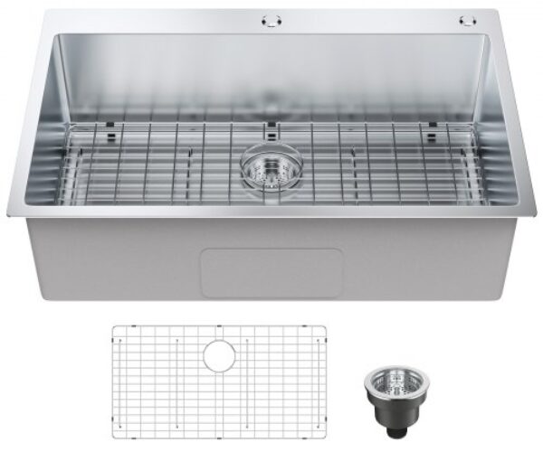 Rozsdamentes Acél Mosogató Behúzható Egytálas 838 mm