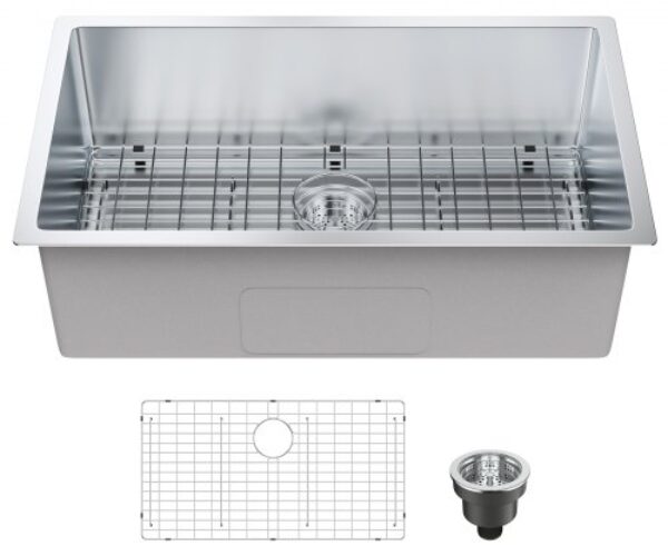 Rozsdamentes Acél Mosogató Egytálas Alászerelt 762 mm