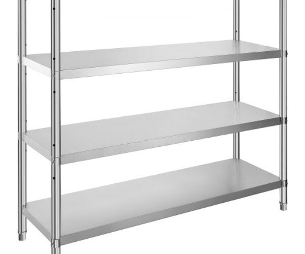 Rozsdamentes Acél Tárolópolc Állítható Magasság 1800x450x1500 mm 600 kg