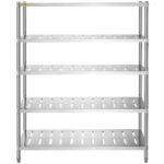 Rozsdamentes Acél Teherbíró Polc Állítható Magasság 1500x450x1800 mm 300 kg