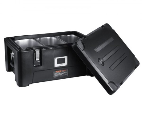 Szigetelt Ételdoboz Rozsdamentes Serpenyővel Fekete 34,2 l