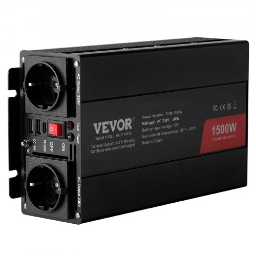 Teljesítményinverter Szinuszhullám 1500 W 12 V 230 V CE FCC - Image 5