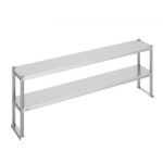 Dupla Rozsdamentes Felsőpolc Oszloppal Előkészítő Asztalhoz 305x1830 mm