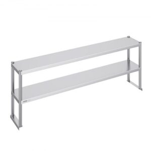 Dupla Rozsdamentes Felsőpolc Oszloppal Előkészítő Asztalhoz 305x1830 mm