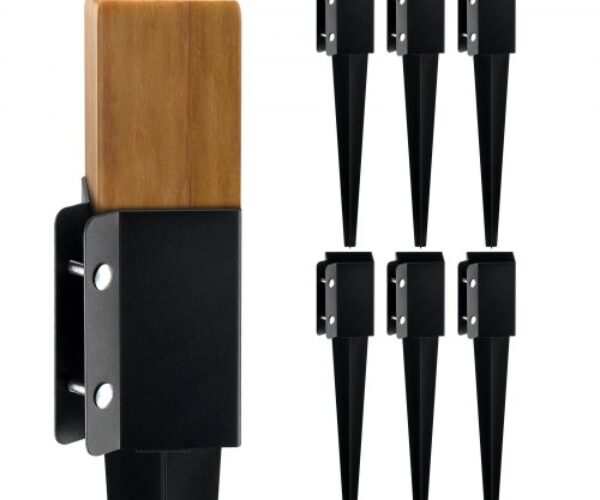 Kerítésoszlop Horgonytüske Fekete Fém 610×102×102 mm