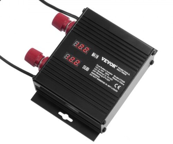 Kettős Akkumulátor-Leválasztó Feszültségérzékeny Relé LCD 12/24 V 250 A