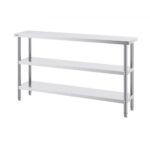 Oszlopos Rozsdamentes Acél Előkészítő Asztal 356×1524 mm