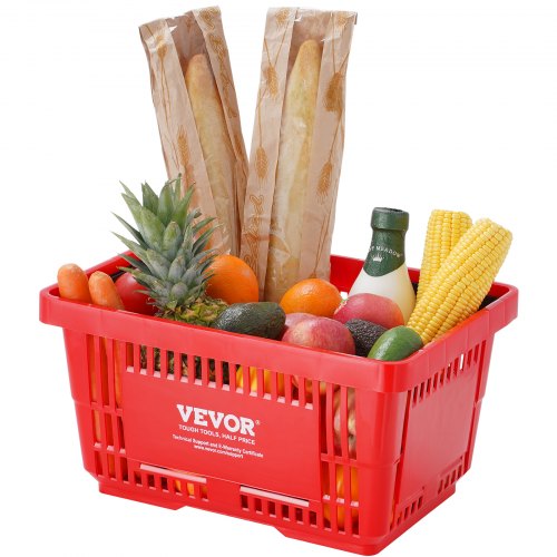 Piros Oszlopos Bevásárlókosár Fogantyúval Állvánnyal 24 l - Image 4