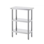 Rozsdamentes Acél Előkészítő Asztal Oszloppal 356x610 mm
