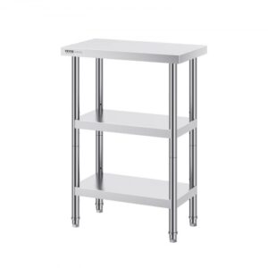 Rozsdamentes Acél Előkészítő Asztal Oszloppal 356x610 mm