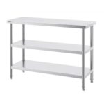 Rozsdamentes Acél Előkészítő Asztal Oszloppal 457x1219 mm