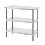 Rozsdamentes Acél Előkészítő Asztal Oszloppal 457x914 mm