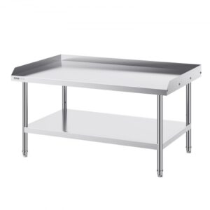 Rozsdamentes Acél Előkészítő Munkaasztal Oszloppal 762×1219 mm